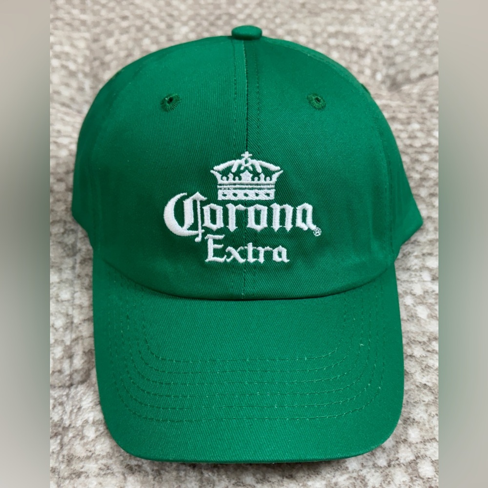 NWOT Corona Extra Strapback Hat Green Solid One Size Embroidered
